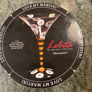 Lolita “bloodshot” martini glass